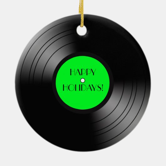 アルバムのハッピーホリデーを記録 セラミックオーナメント (裏面)
