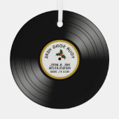 アルバムのパーソナライズされたクリスマスセラミックまたは名前 ガラスオーナメント (裏面)