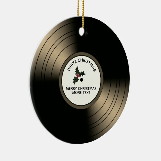 アルバムのパーソナライズされたクリスマスブロンズの濃淡 セラミックオーナメント (右)