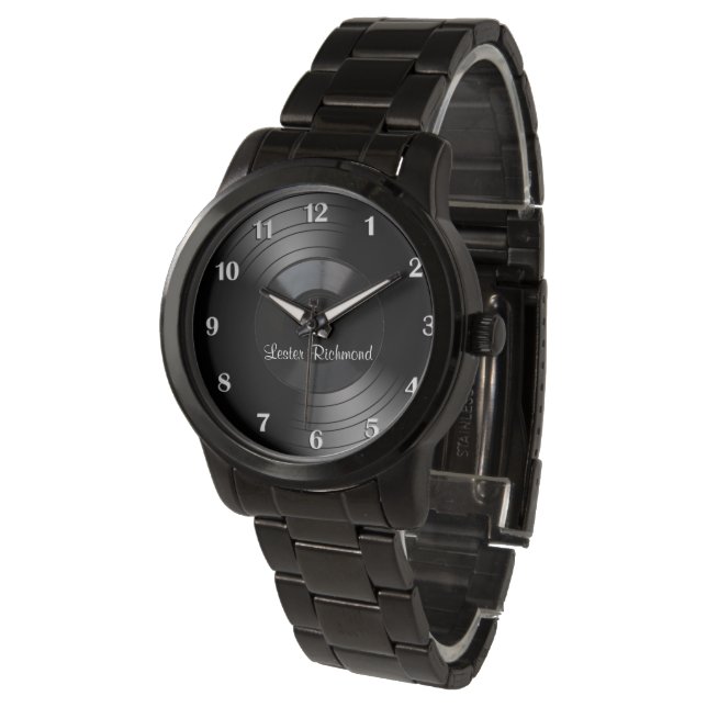 アルバムの12番パーソナライズされた号を記録 腕時計 (アングル)