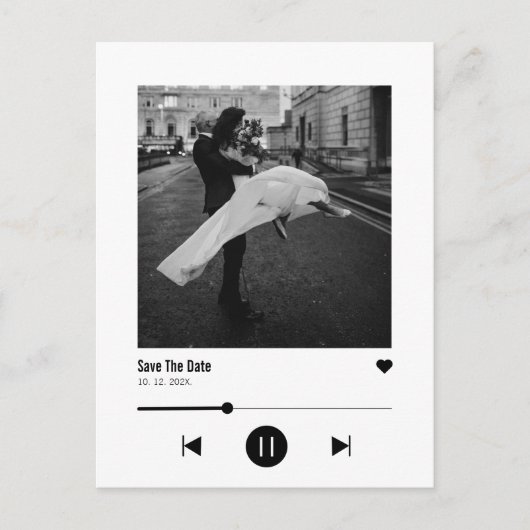 アルバムカバーウイルス音楽の保存日付 案内ポストカード (正面)