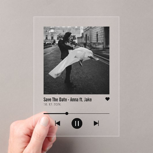 アルバムユニークカバー音楽ソングウイルス日付を保存 アクリル招待状 (インサイチュ (ポータブル))