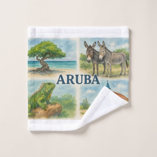 アルバムービュー水彩画 ウォッシュタオル (ウォッシュタオル)