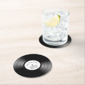 アルバム名のレコード結婚日付/記念日 ラウンドペーパーコースター (インサイチュ)