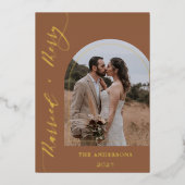 アルバム 写真 メリー 結婚式 クリスマス ゴールド 箔シーズンカード (正面)