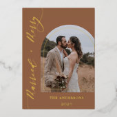 アルバム 写真 メリー 結婚 クリスマス ゴールド 箔シーズンカード (正面)