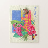 アルバレトロカリブのアイランドとフラミンゴヴィンテージ ジグソーパズル (縦)