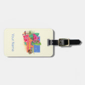 アルバレトロカリブのアイランドとフラミンゴヴィンテージ ラゲッジタグ (正面横)