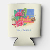 アルバレトロカリブのアイランドとフラミンゴヴィンテージ 缶クーラー (正面)