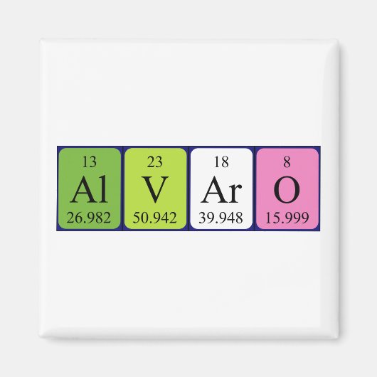 アルバロ周期表名磁石 マグネット (正面)