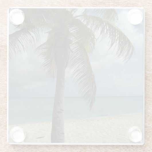 アルバンビーチI美しい自然シーン ガラスコースター (裏面)