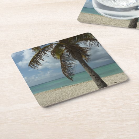 アルバンビーチI美しい自然シーン スクエアペーパーコースター (アングル)