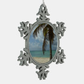 アルバンビーチI美しい自然シーン スノーフレークピューターオーナメント (左)