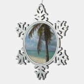 アルバンビーチI美しい自然シーン スノーフレークピューターオーナメント (右)