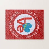 アルバン国旗の赤い文字LOVE白の赤 ジグソーパズル (横)