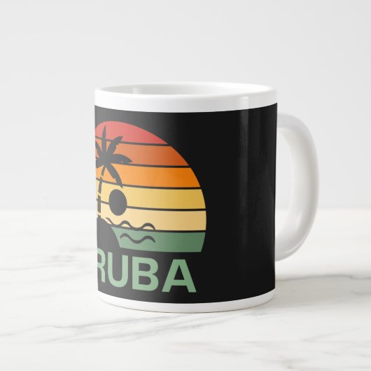 アルバヴィンテージパームツリーズサマービーチ ジャンボコーヒーマグカップ (正面右)