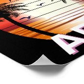 アルバヴィンテージパームツリーズサマービーチ ポスター (角)