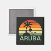 アルバヴィンテージパームツリーズサマービーチ マグネット (正面/裏面)