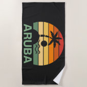 アルバヴィンテージパームツリーズサマー ビーチタオル (正面)