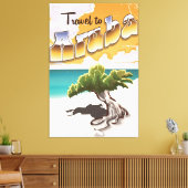 アルバヴィンテージビーチ旅行プリント キャンバスプリント (インサイチュ (リビング))