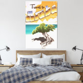 アルバヴィンテージビーチ旅行プリント キャンバスプリント (インサイチュ (寝室))