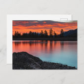 アルバータカナダサンセット，バンフ国立公園 ポストカード (正面/裏面)