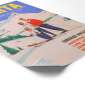 アルバータカナダヴィンテージスキーポスター ポスター (角)