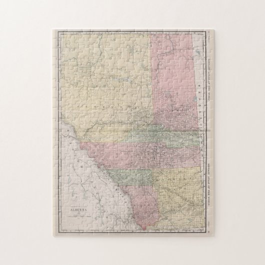 アルバータヴィンテージの地図(1912年) ジグソーパズル (縦)