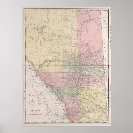 アルバータヴィンテージの地図(1912年) ポスター (正面)