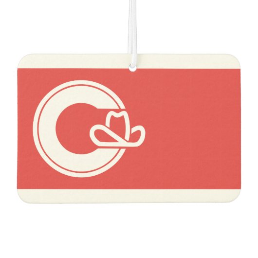 アルバータ州カルガリー州旗ボトルオープナー カーエアーフレッシュナー (正面)