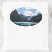 アルバータ州ルイーズ湖のステッカー 楕円形シール (バッグ)