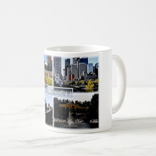 アルバータ州 – カナダ – モザイク – コーヒーマグカップ (正面右)