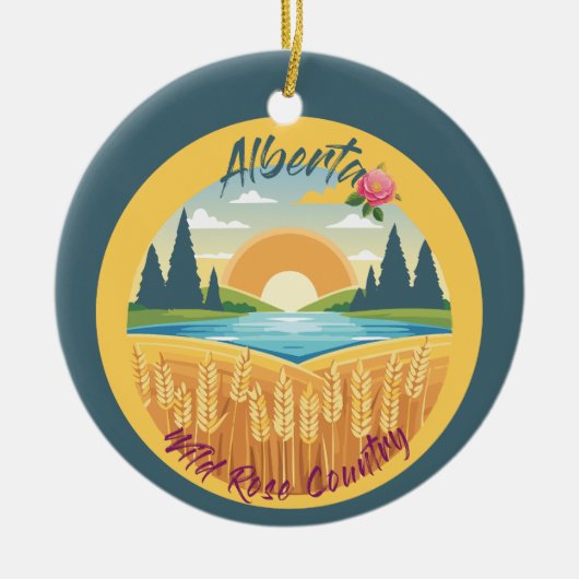 アルバータ州：ワイルド・バラ・カントリー セラミックオーナメント (正面)