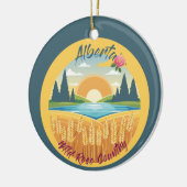 アルバータ州：ワイルド・バラ・カントリー セラミックオーナメント (左)