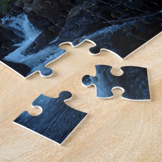 アルバータ滝アットサンライズアットロッキーマウンテンズ ジグソーパズル (側面)