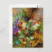 アルバートデューラールーカス:野生のイチゴと蝶 ポストカード (正面/裏面)