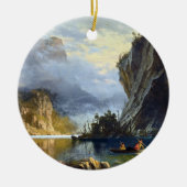 アルバートビエルシュタットインディアンスピア魚釣りポスター セラミックオーナメント (正面)