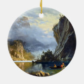 アルバートビエルシュタットインディアンスピア魚釣りポスター セラミックオーナメント (裏面)