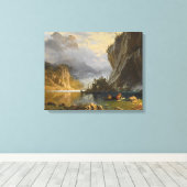 アルバートビエルシュタット – インディアンスピア魚釣り キャンバスプリント (インサイチュ (ウッドフロア))