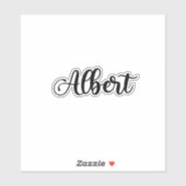 アルバート名 – 手書き書道 シール (シート)