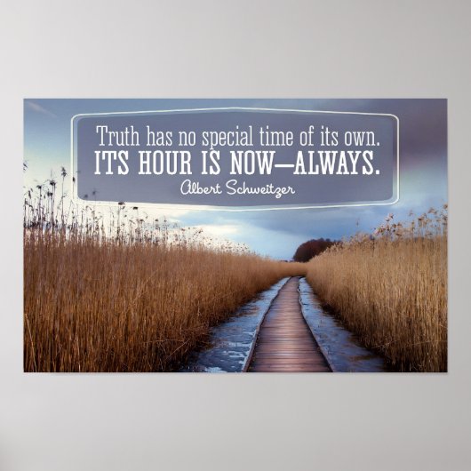 アルバート感動的シュバイツァー引用文「真実」 ポスター (正面)