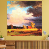 アルバート絵画・ビエルシュタットのバイエルランドスケープ キャンバスプリント (インサイチュ (リビング))