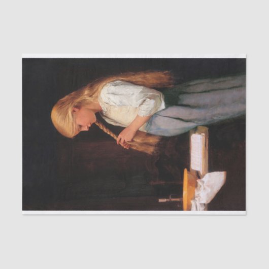 アルバート・アンカーに髪を編む少女  薄葉紙 (正面)