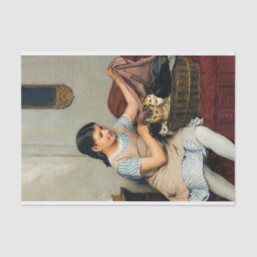 アルバート・アンカーの籠の子猫たち 薄葉紙 (正面)