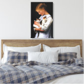 アルバート・アンカー、子猫と一緒の少女 キャンバスプリント (インサイチュ (寝室))