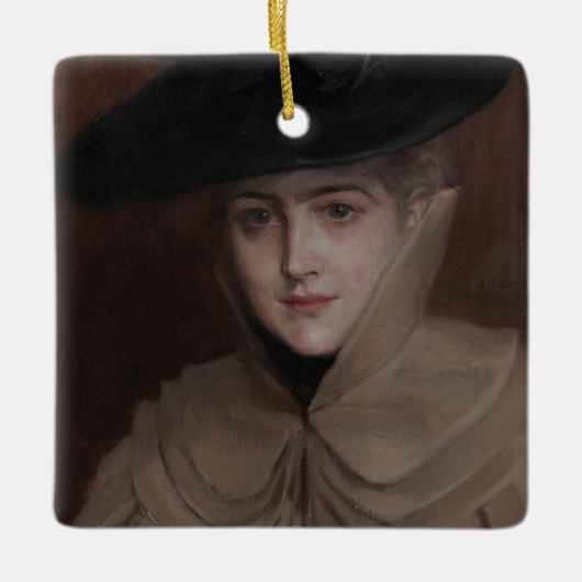 アルバート・エーデルフェルト – ポートレート・オブ・ザ・ヤング・ウーマン セラミックオーナメント (正面)