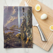 アルバート・ビアスタットによるタホ湖のヴィンテージ風景 キッチンタオル (四つ折り)