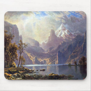 アルバート・ビアスタットの『タホ湖の風景』(ヴィンテージ、アメリカ西部風景画) マウスパッド