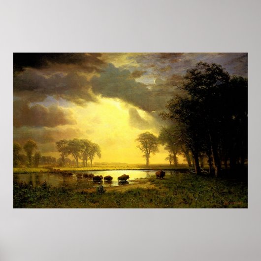 アルバート・ビエルシュタットのバッファロー・トレイル， 1867 ポスター (正面)