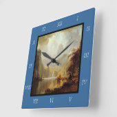 アルバート・ビエ絵画ルシュタットの山の中1867 スクエア壁時計 (傾斜)